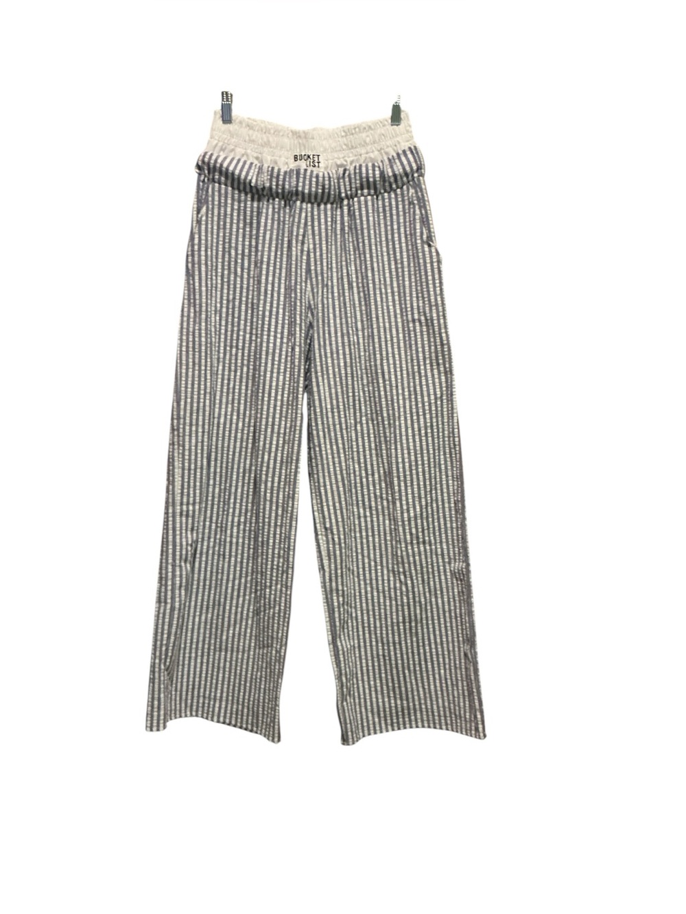 Bucket List Seersucker Double Brand Pull on Style Pants - Picture 2 of 12